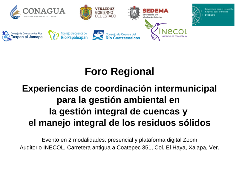 Foro Regional “Experiencias de coordinación intermunicipal para la gestión ambiental en la gestión integral de cuencas y el manejo integral de los residuos sólidos” | FIDESUR