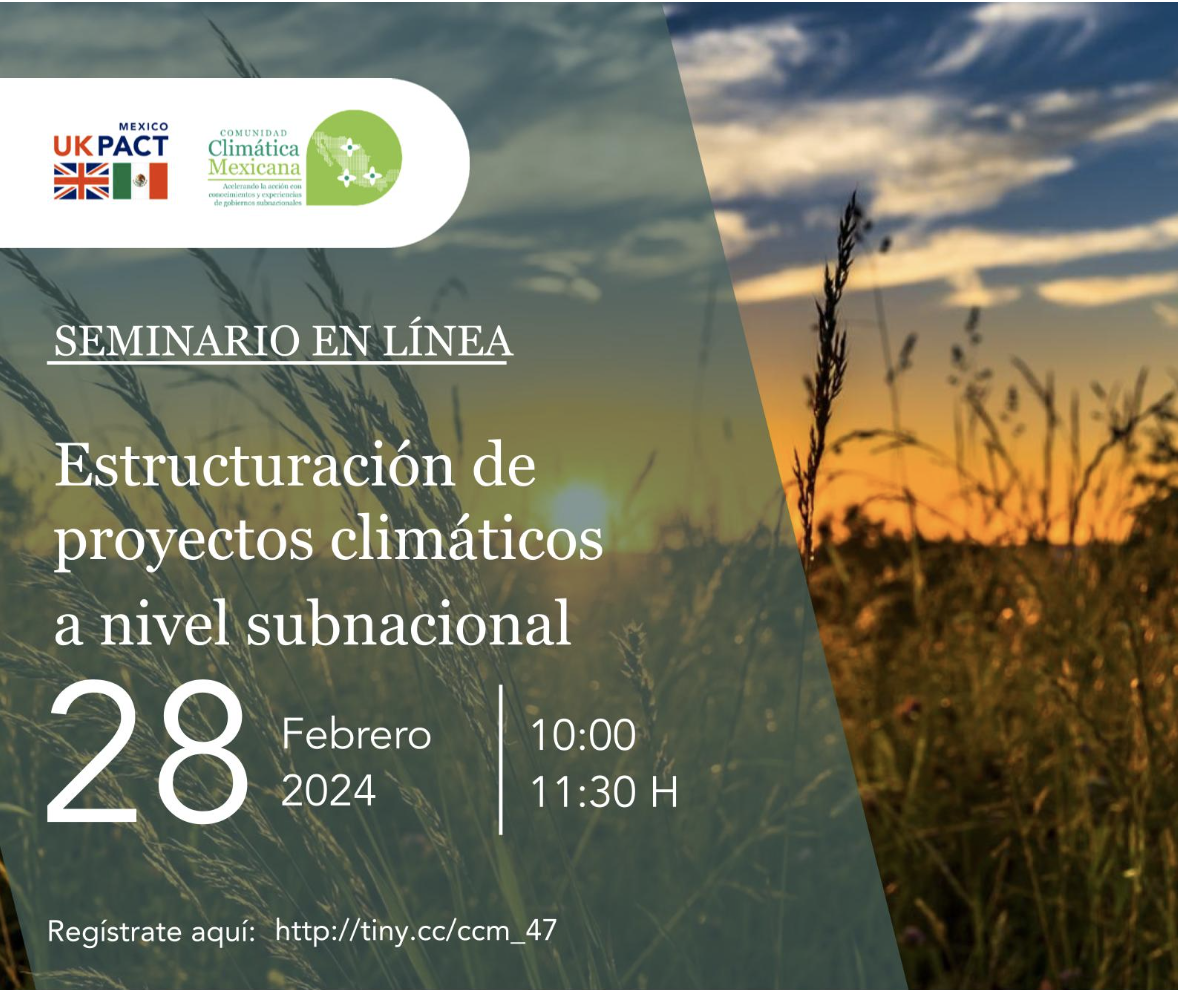 Seminario en línea I Estructuración de proyectos climáticos a nivel subnacional