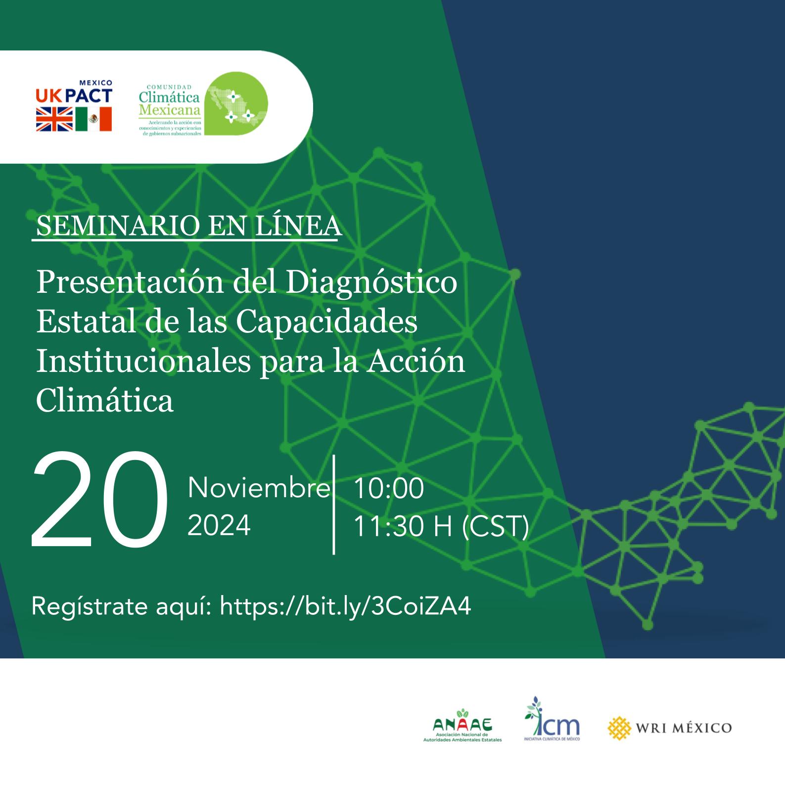 Seminario 52: Presentación del Diagnóstico Estatal de las Capacidades Institucionales para la Acción Climática 