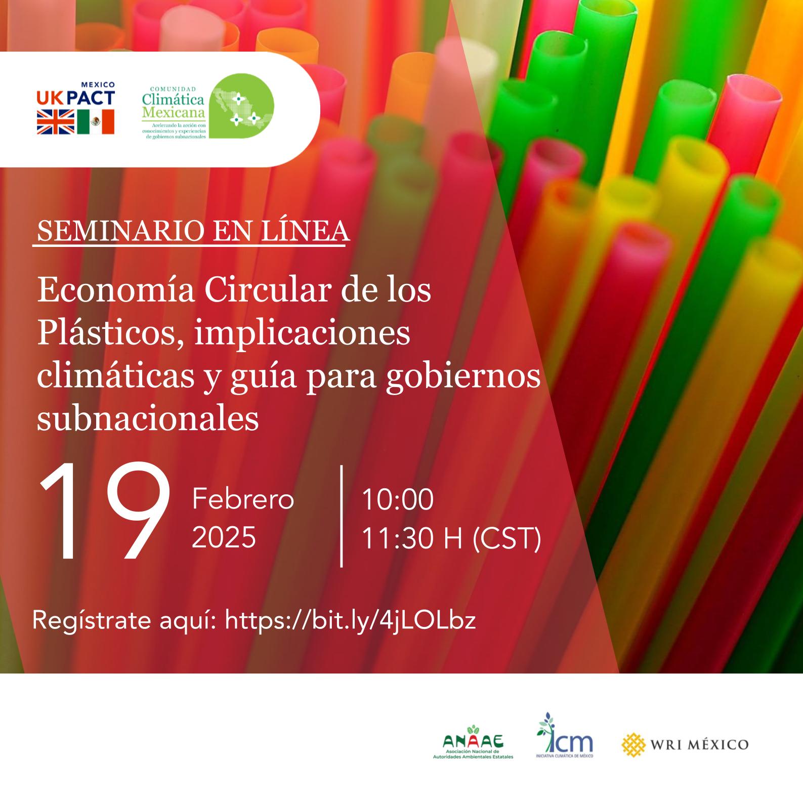 Seminario 53: Economía circular de los plásticos, implicaciones y guía para gobiernos subnacionales